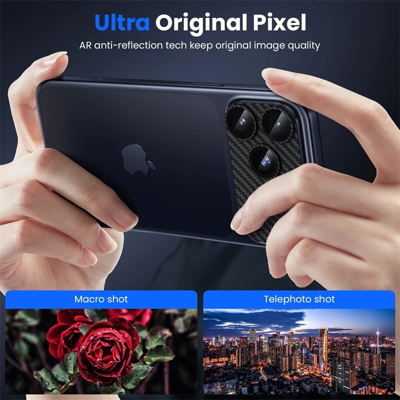 ألياف الكربون معدن زجاج عدسة الكاميرا حامي آيفون الهواء 17 ماكس زائد 17 برو 17 الهواء IPhone17 i17 آيفون غطاء للعدسات الملحقات #3