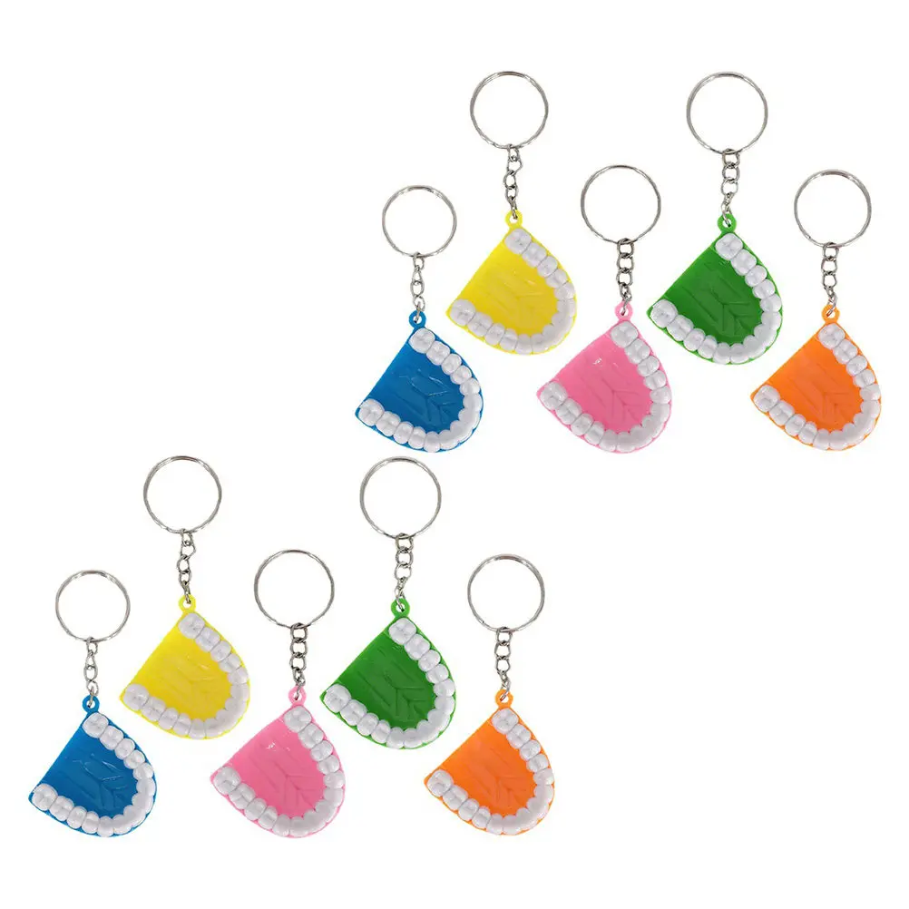 10pcs Creative False Tooth Keychain Pendants for Halloween Pranks, Gifts & Party Decor
