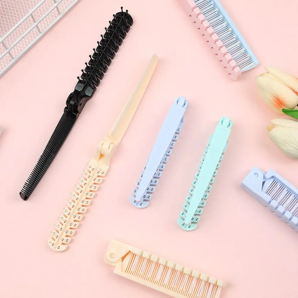 Portable Hair Cutting Brush Folding Pocket Combs Hair Styling Double Head Hair Comb Hairdressing Tools Hair Brush Beard Combs