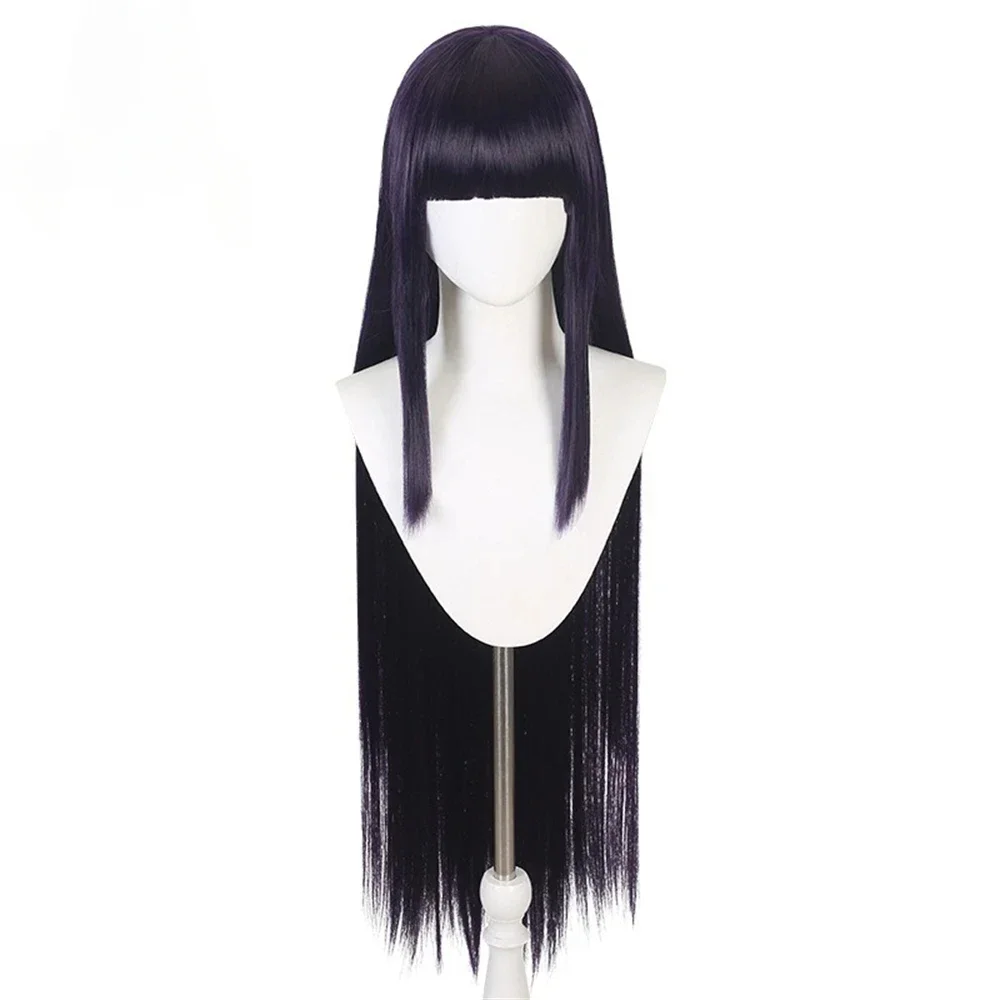 

Anime Cosplay Hinata Hyuuga Dark Blue Long Straight Wig Blunt Bangs Cute Girl Heat Resistant Fiber Daily Party Wig