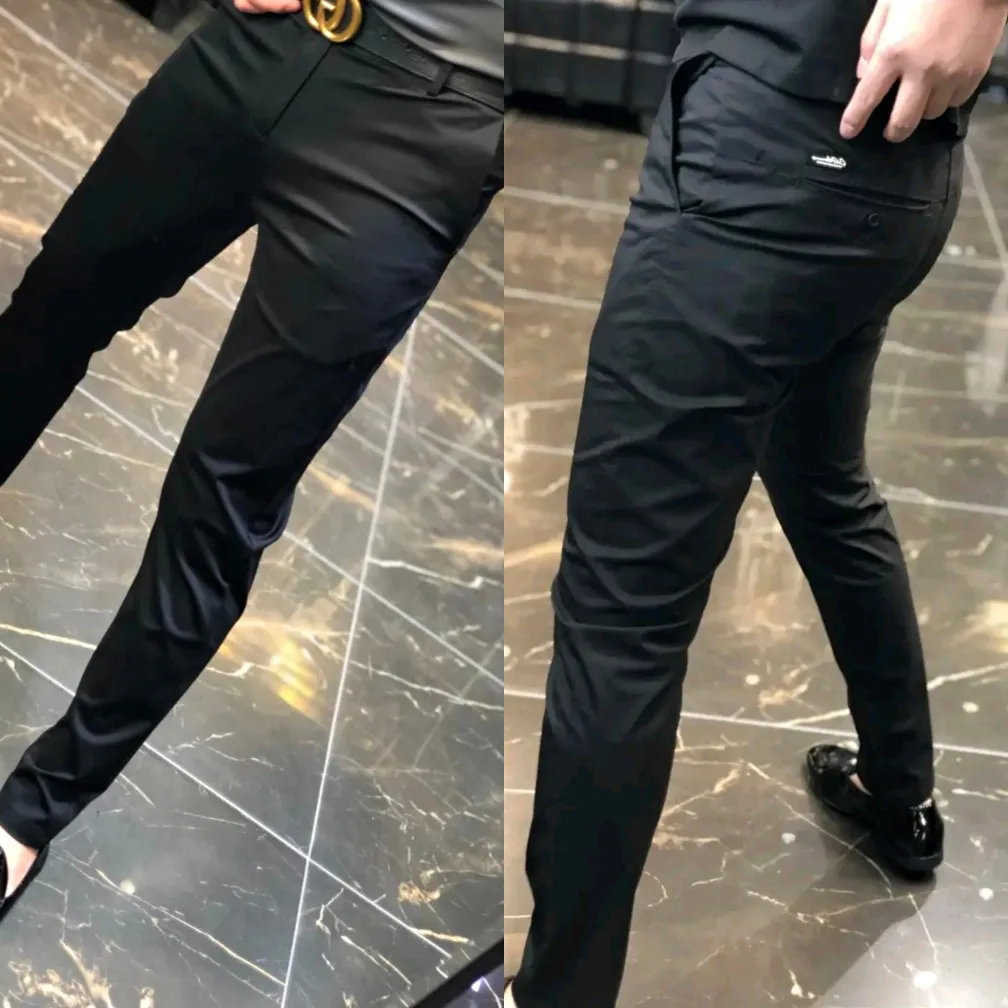 

Модные мужские прямые брюки для бизнеса, осенние повседневные однотонные длинные брюки, стильные молодежные модные брюки Ci Sle Antimicr