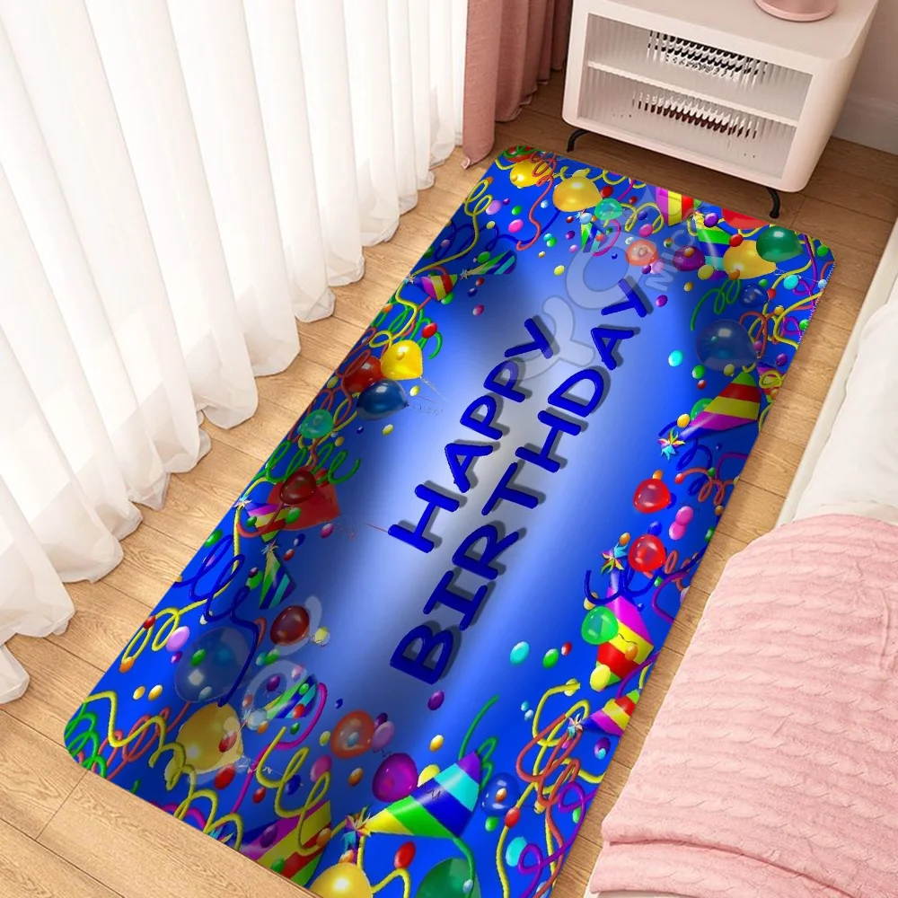 Cute Rug Mat Happy Birthday Goods for Home Decor Items Floor Mats Kitchen Carpet Entrance Doormat Outdoor Welcome Offers Custom