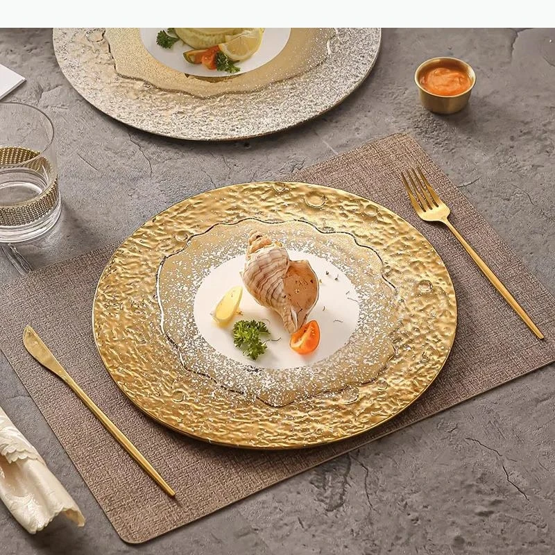 

Patterned White Ceramic Flat Plate Steak Plate Dessert Plate Sushi Dish Cooking Plates Restaurant Tableware