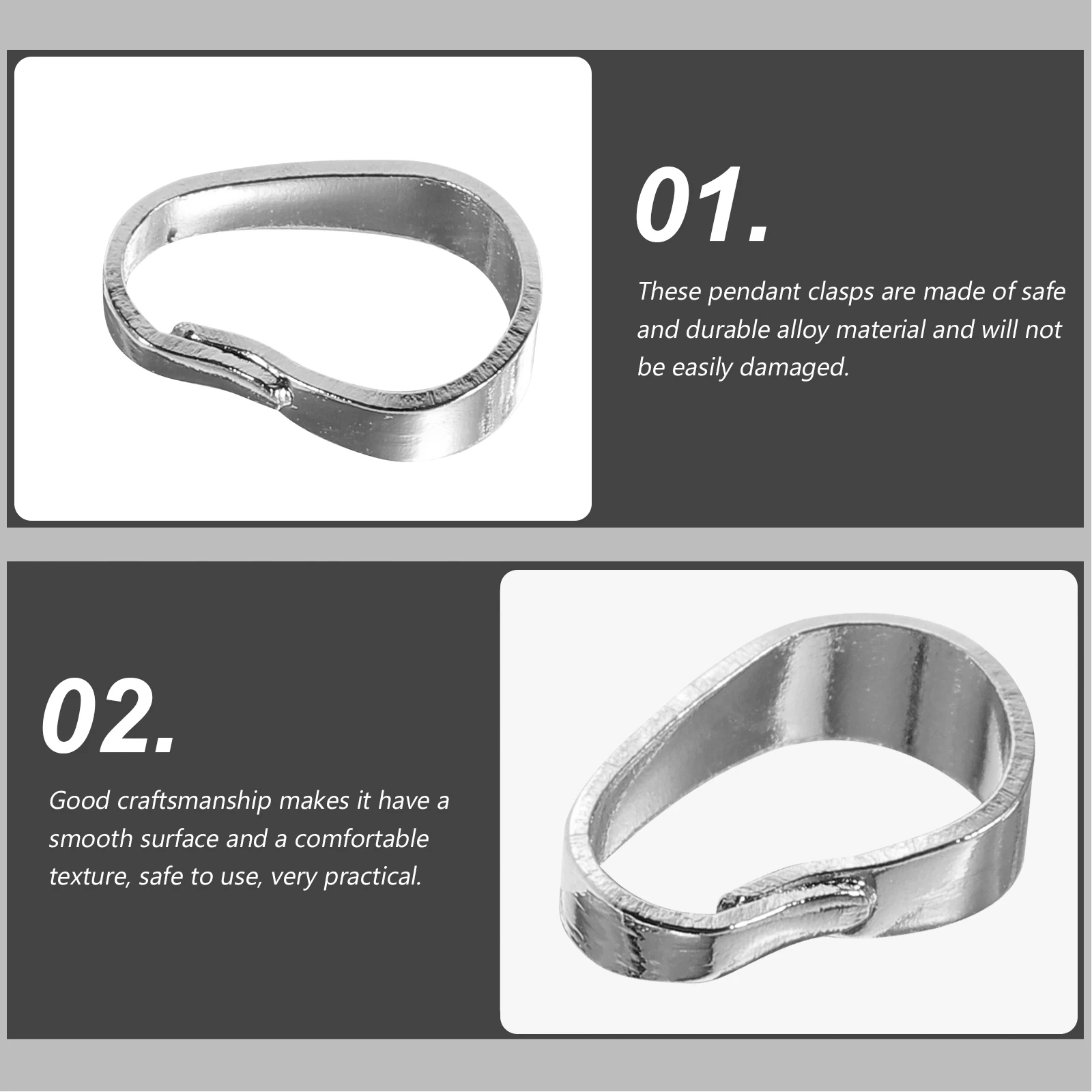 

100Pcs Necklace Pendant Connection Buckles Alloy Pinch Clip Clasps DIY Jewelry Making Findings for Bracelets Necklaces