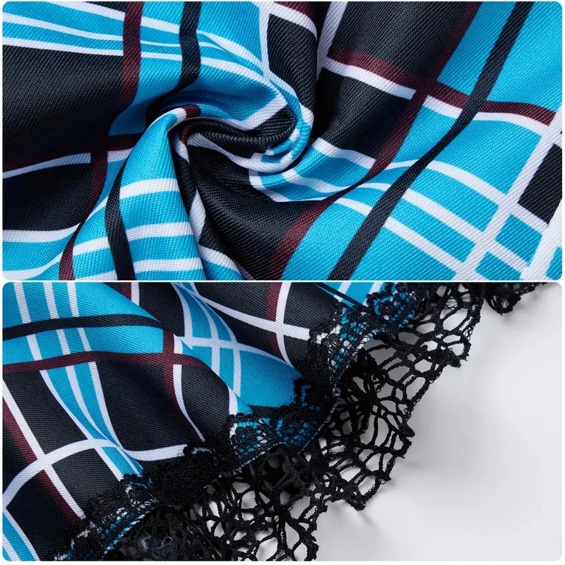 Frankie Stein Cosplay Costume Blue Dress with Collar Waist for Halloween Party