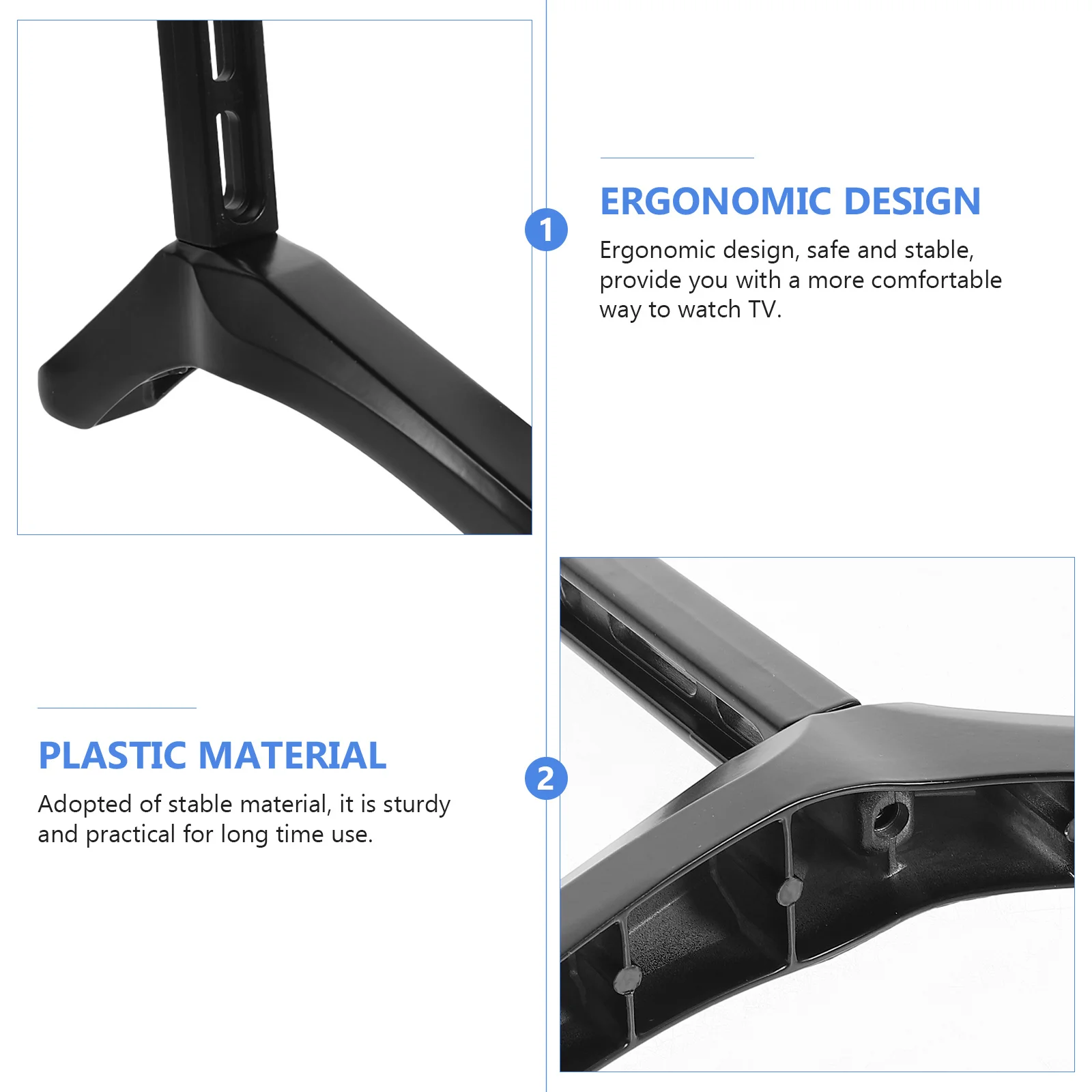 

1 set 1 Set Base Pedestal Feet Tabletop Television Stand Support Bracket For Home Bedroom Hotel Use Compatible With Most Tvs