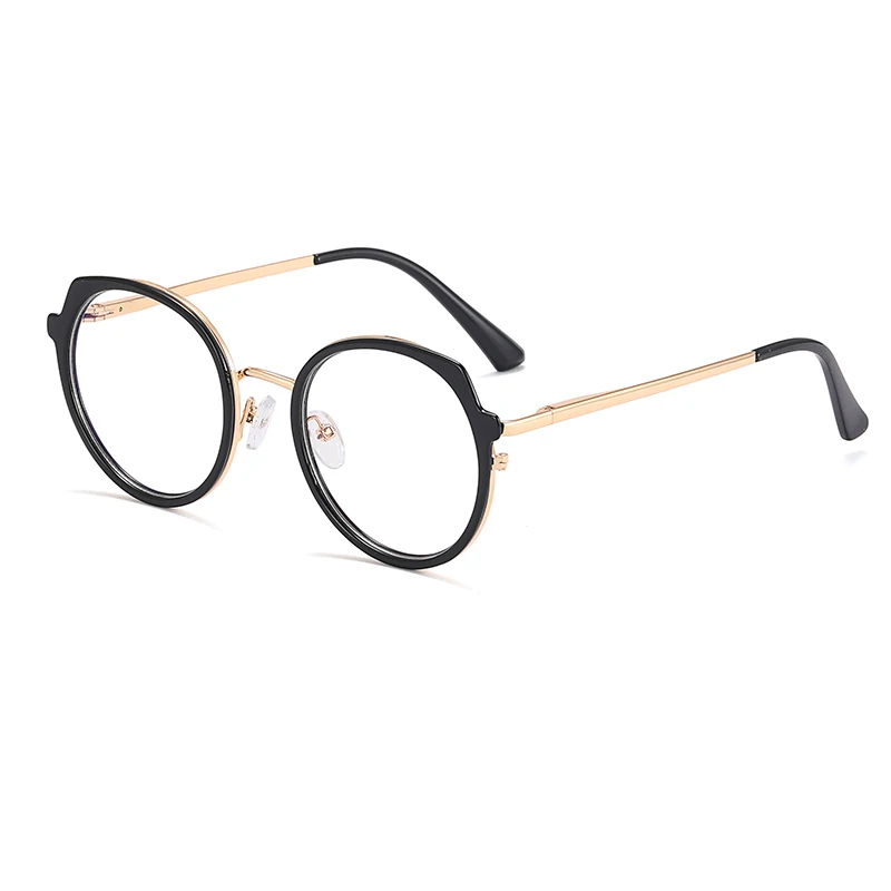 Anti Blue Light Black Clear Glasses Frame Women Fashion Round Transparent Trendy Optical Eyeglasses for Ladies Oversize Eyewear