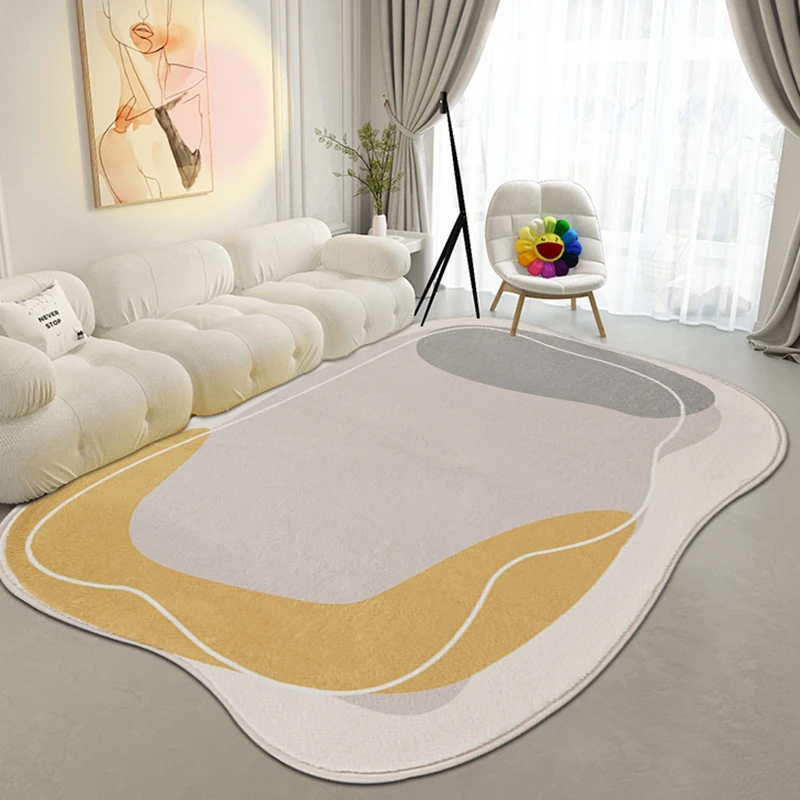 Light Luxury Bedroom Decor Bedside Carpet Irregular Study Plush Floor Mat Fluffy Soft Lounge Rug Home Large Area Abstract Rugs