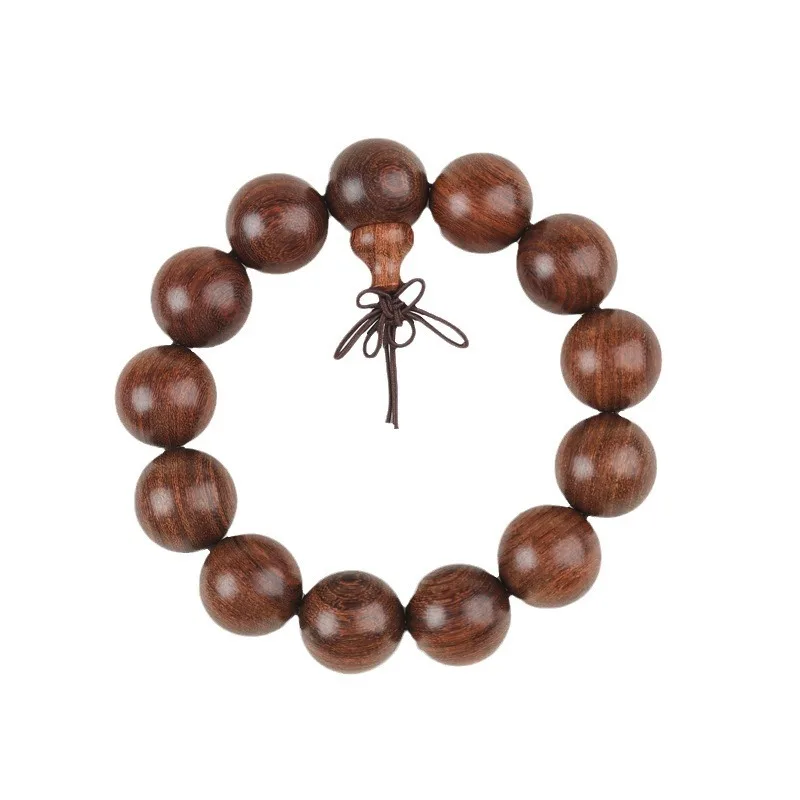 Natural Gold Color Sandalwood Material Loose Beads Round Beads Buddha Beads Rosary Bracelet Men and Women Exquisite Bracelets