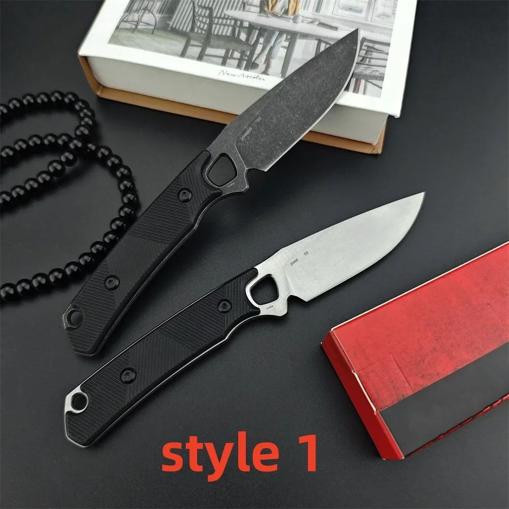 KS 2048 Steppe EDC Fixed Knife 8Cr13Mov Stonewashed Blade Nylon Fiber Handle Portable Tactical Knives Survival Hunting Tool