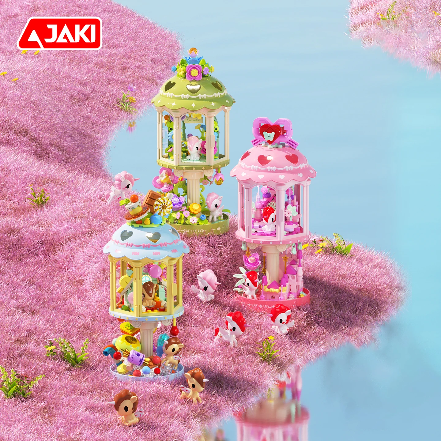 JAKI Forest Castle Lighthouse Building Blocks Set with Light, Night Light, Bedroom Ornament, Model Assembly Toys, Gift for Girls view 2