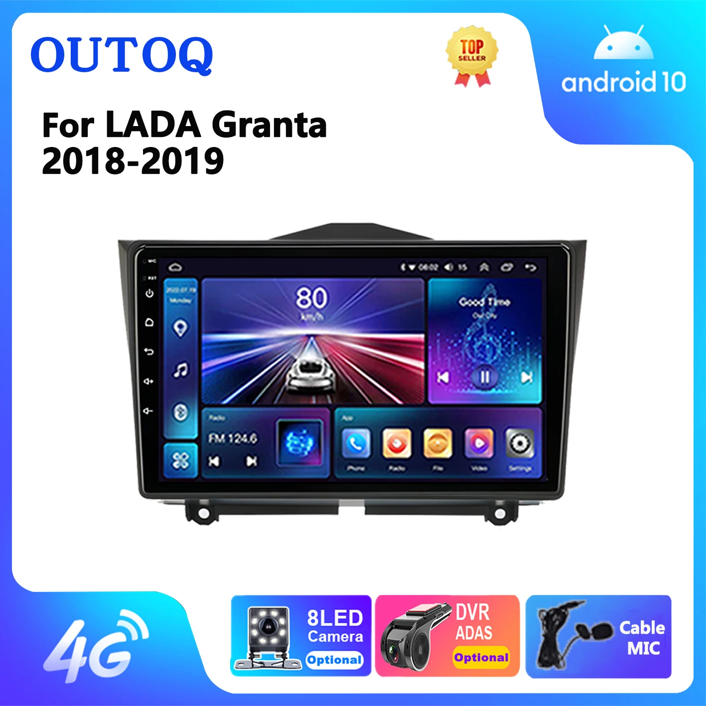 

For LADA BA3 Granta Cross 2018 2019 WIFI Android 13 Car Stereo Radio Multimedia Video Player Navigation Carplay 2Din Head Unit