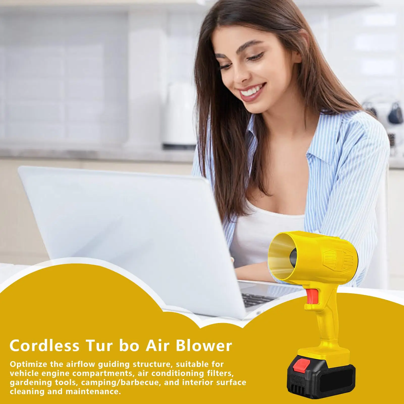 Car Air Dryer Blower Lawn Cordless Leaf Blower Electric Turbocharger Duster Cleaning Machine For House Room Leaves Snow Car