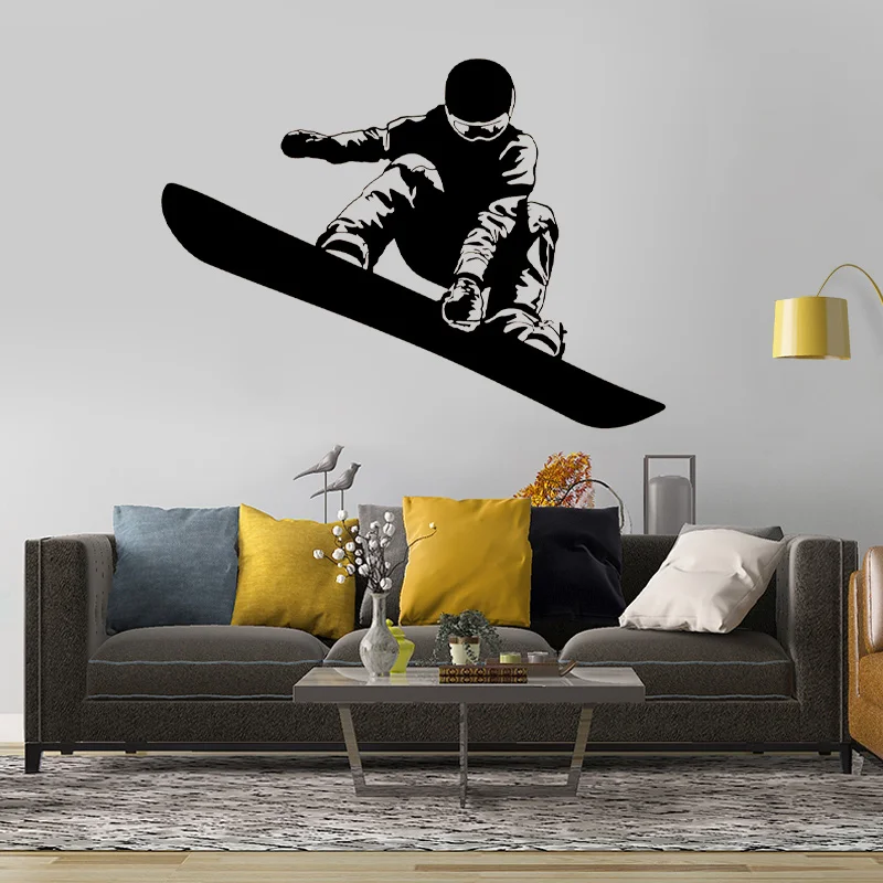 Extreme Sports Snowboarding Wall Sticker Snowboard Boy Interior Home Decor Kids Room Teens Bedroom Removable Decals Murals 4647