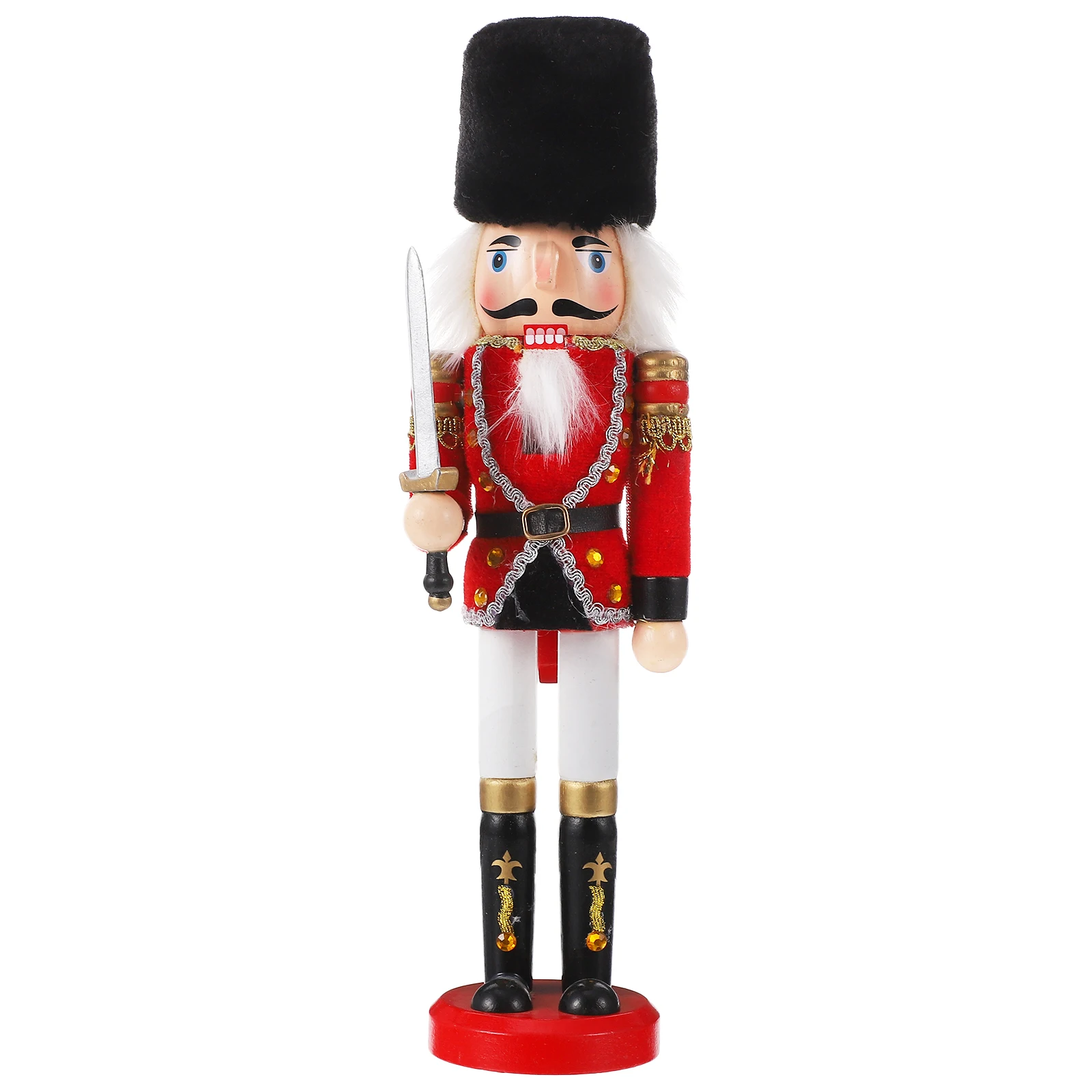 

Nutcracker Puppet Ornament Wooden Walnut Soldier Desktop Decor For Living Room Bedroom Shelf Table Decorative Crafts
