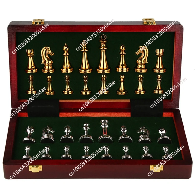 30cm Metal Chess Pieces International Chess Game Tabletop Toy Children's Educational Gift Box Packaging
