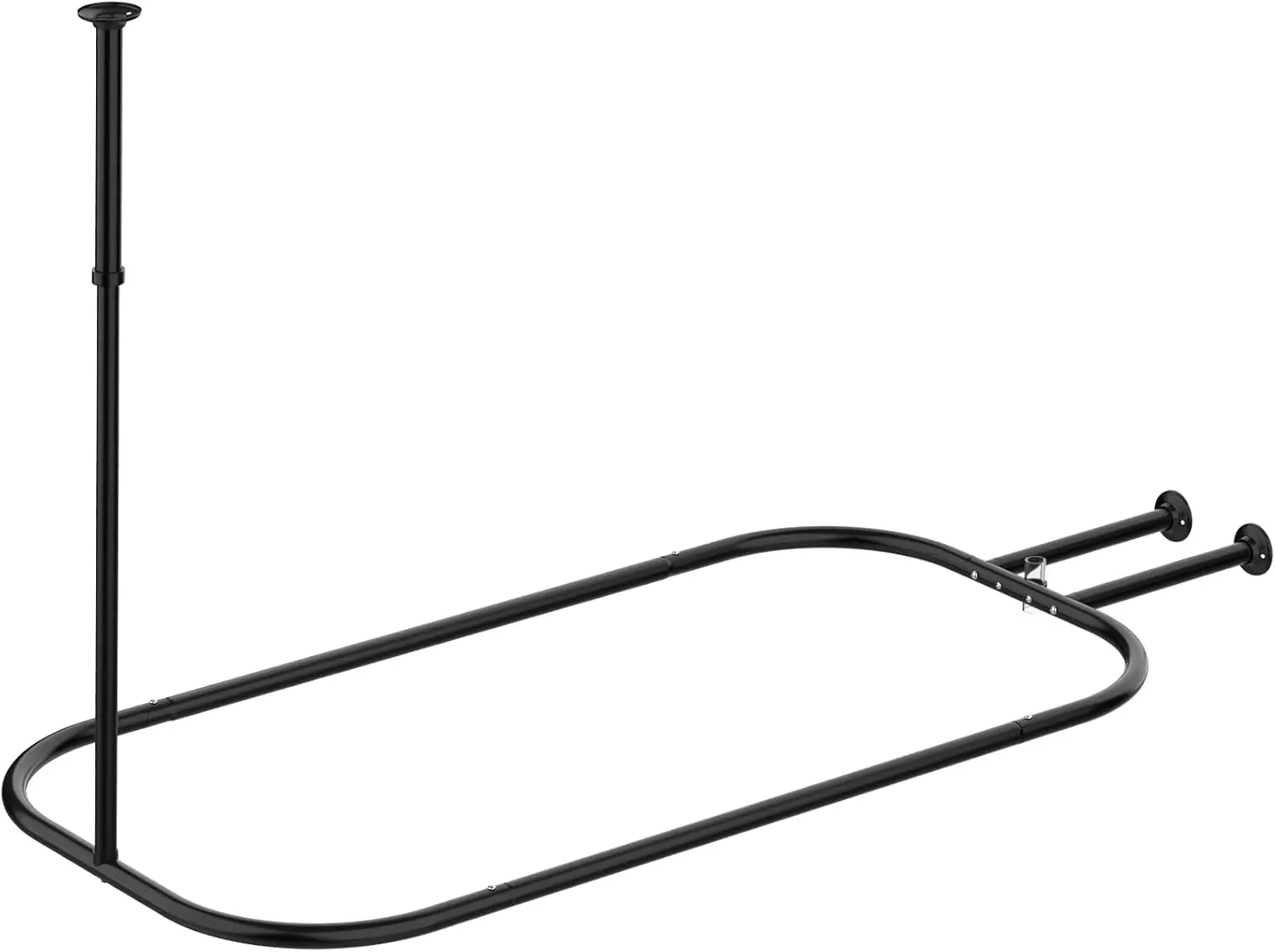 

Усиленный овальный душевой штанг для ванн на ножках, из алюминия с защитой от ржавчины, простая установка, черный цвет