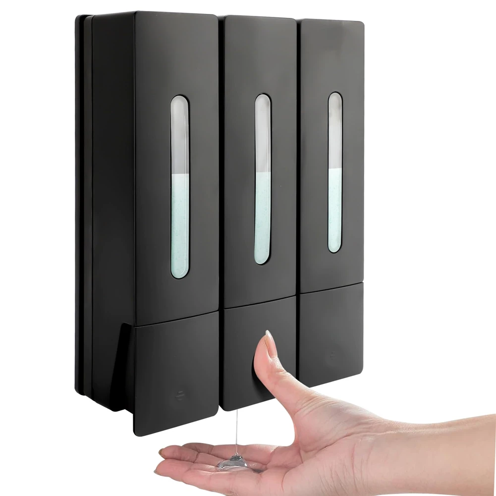 MAKE-Press موزع الصابون السائل 400 مل 3 غرفة الحائط الحمام دش غسل الشعر حاوية زجاجة سوائل