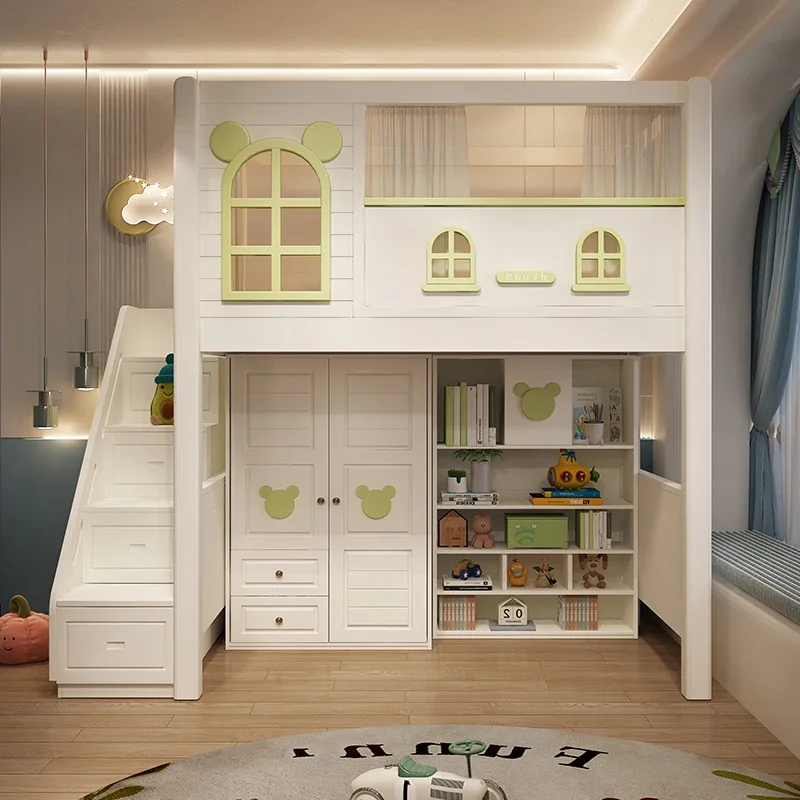 Desk combination, bunk bed and cabinet, multi-function bed