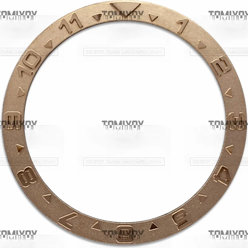 38MM Gold Blue Sliver Brown 12Hours Convex Stainless Steel Flat Watch Bezel Insert Fit For SKX Mechanical Wristwatch