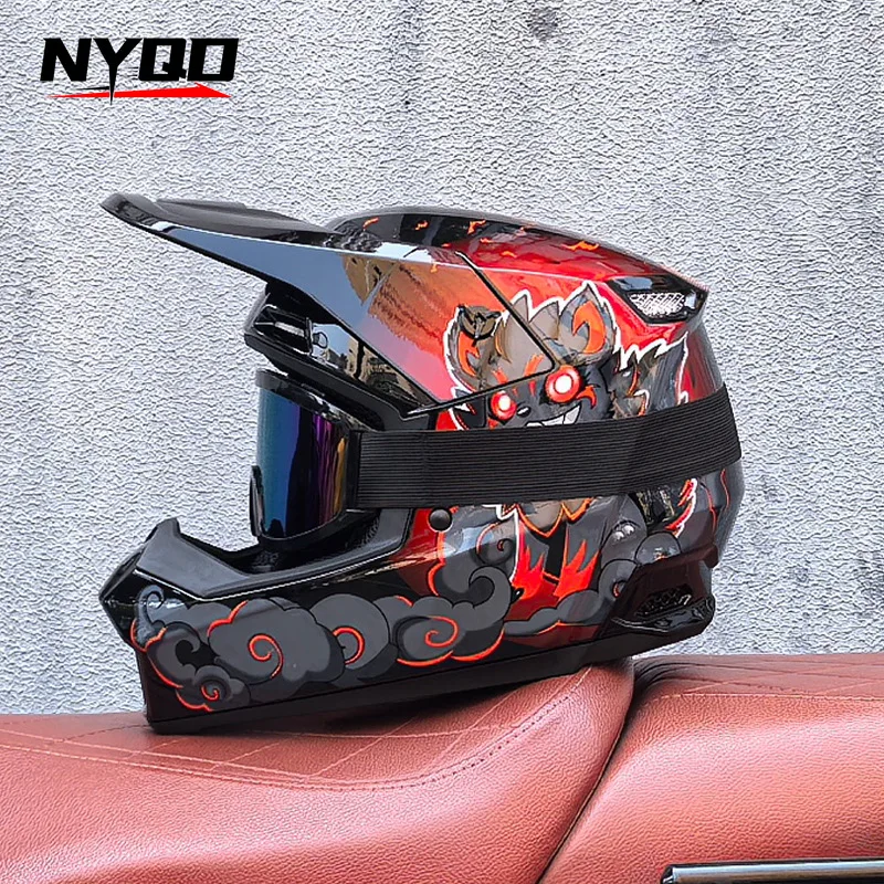 

Orz Внедорожный трехсекционный шлем для скоростного спуска Woodroad Горный велосипед Полный шлем Съемный защитный шлем для подростков Self