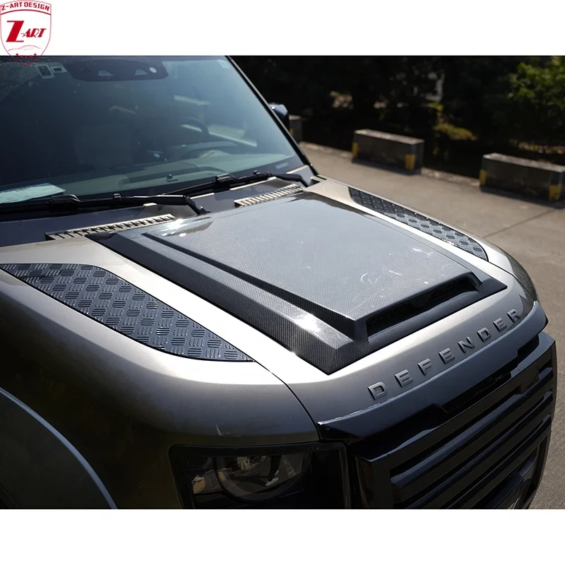 Z-ART 2020+ dry carbon fiber engine cover for Land Rover Defender carbon fiber engine duct for Defender carbon fiber engine lid