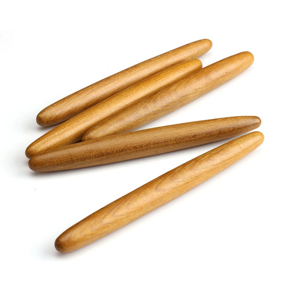 

2pcs Wooden Acupoint Massage Stick Natural Incense Body Relaxation Tool Skincare Massager For Neck Back Legs Travel Use