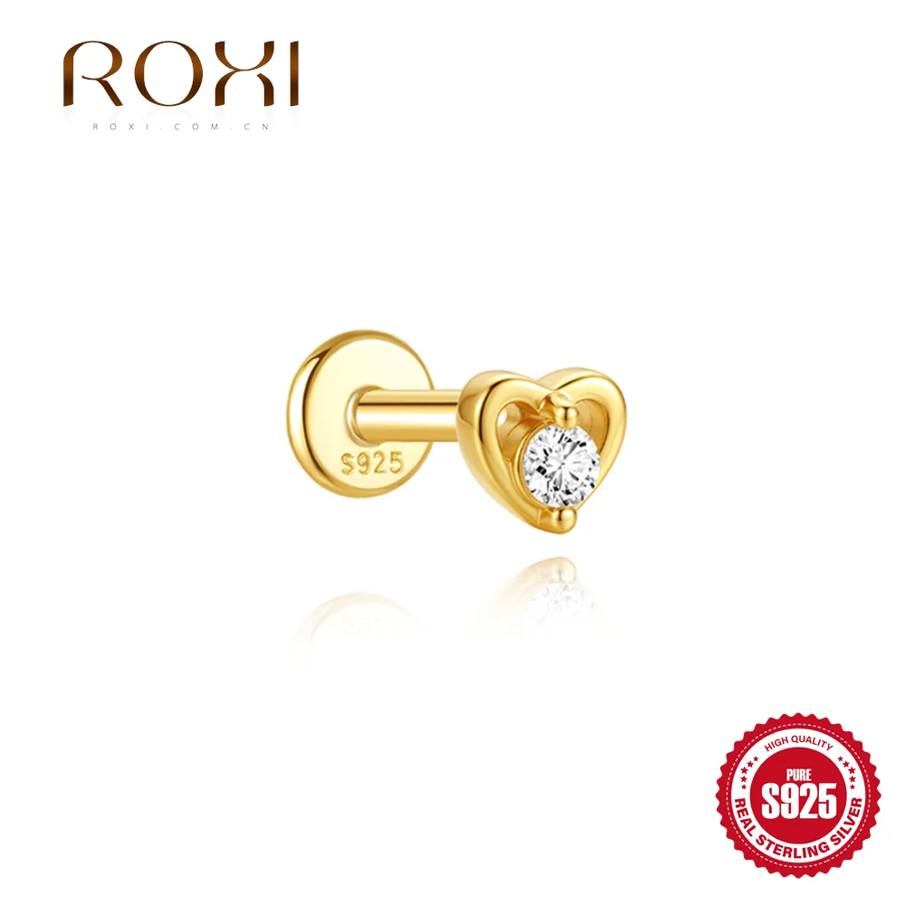 ROXI 925 Sterling Silver Wholesale Design 12K/14K/18K Solid Gold Earring Women's Wedding Engagement Jewelry VIP Customize Design
