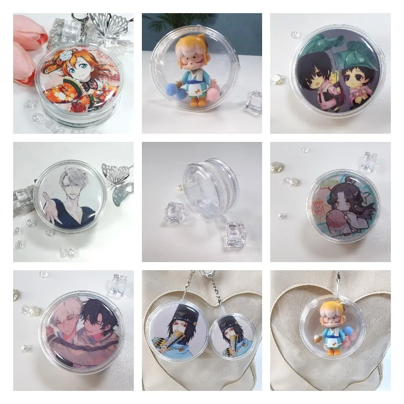 

Clear Outdoor Bag For Ob11 BJD Cartoon Dolls Transparent Mini Pouch For Anime Badge Button Japanese Pain Bags