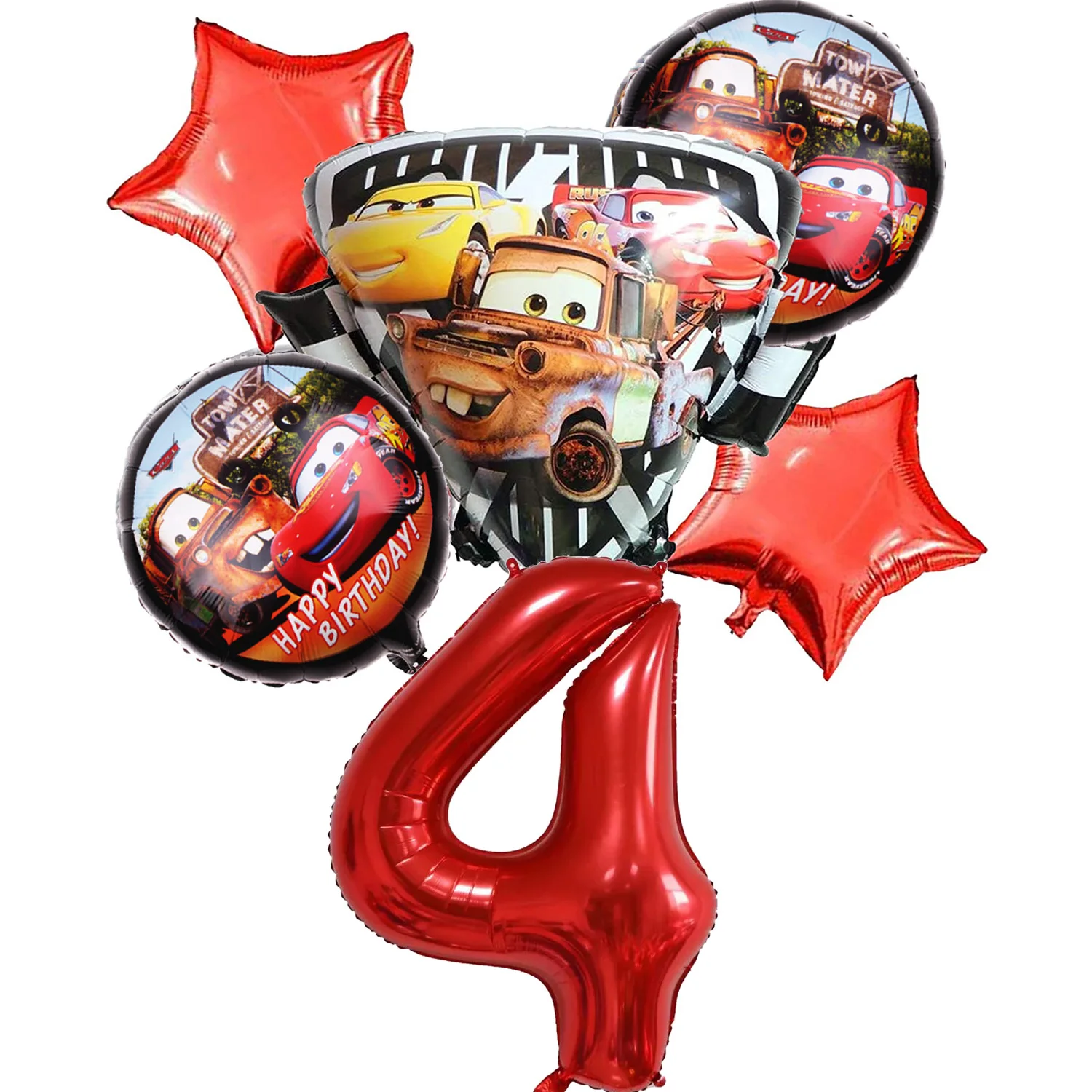 6-8pcs/set Disney Cars Kids Happy Birthday Party Balloons Decorations Boys Girls Lightning McQueen Aluminum Foil Party Supplies