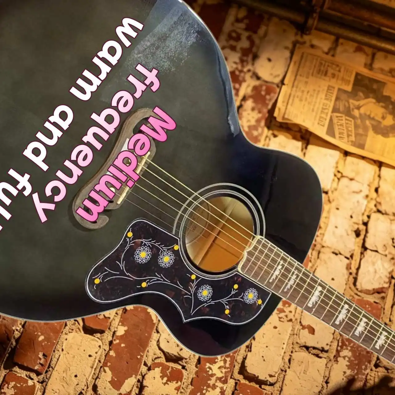 Acoustic  Guitar J200 42 Inch Black Gradient Bar Resident Singing Playing Singing Flower Shells Medium Frequency Warm  Full
