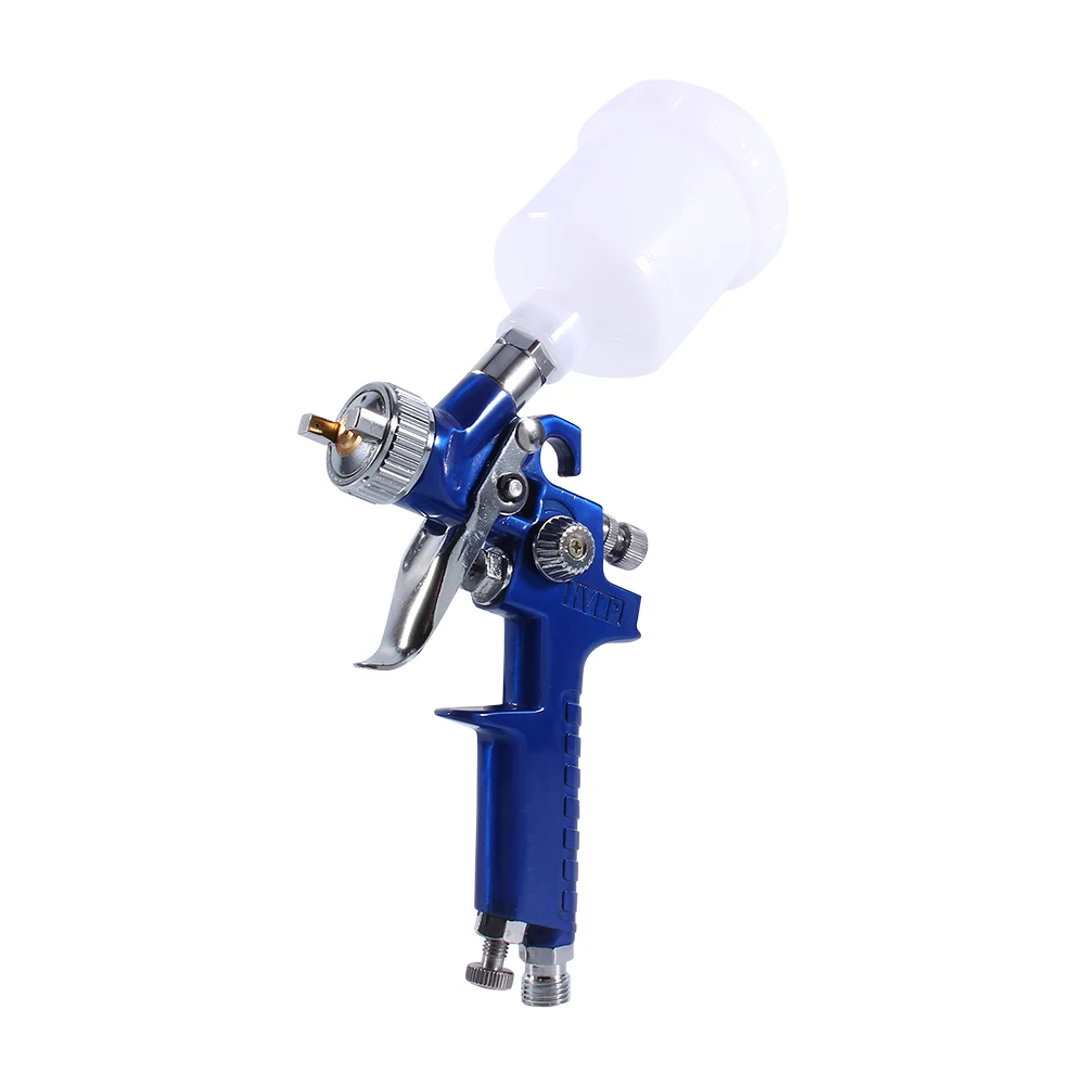 Pneumatic Paint Spray Gun Blue Gravity Feed HVLP Mini Air Paint Spray Gun Low Pressure 0.8mm Nozzle 100ml