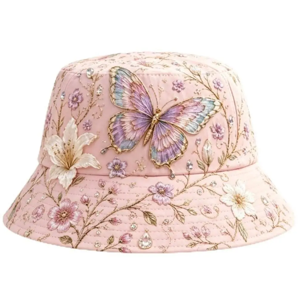 Breathable Garden Morning Cap Soft Cotton Animal Pattern Baseball Cap Hummingbird Flowers Adjustable Bucket Hat For Women