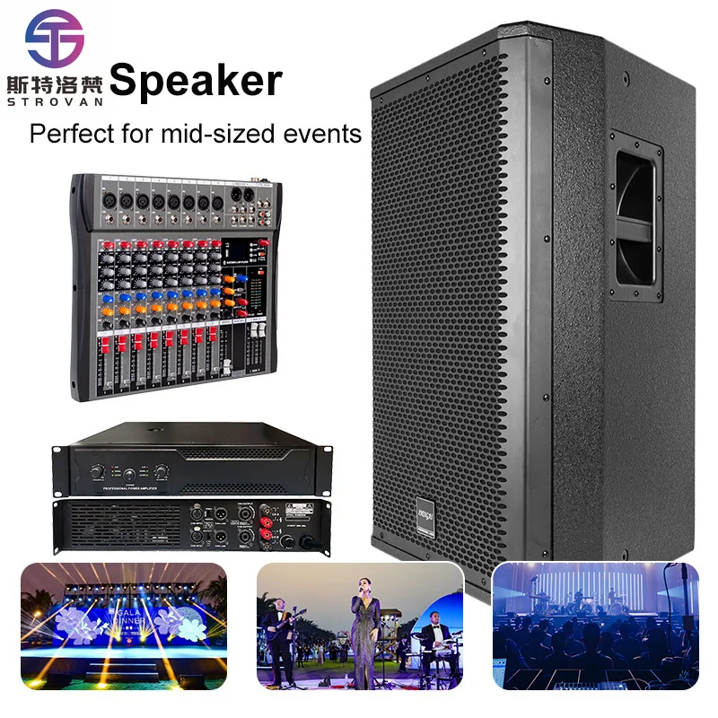 

15 Inch Speaker Perfect for Mid-sized Events Party Concert DJ Stage Performance Subwoofer Bass 15 Inch Professional Speaker