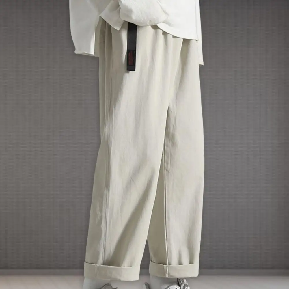 Harajuku Fashion Men\'s Pants Casual Wide leg Oversize Pants With Korean Style Streetwear Trousers For Men Soild Color White