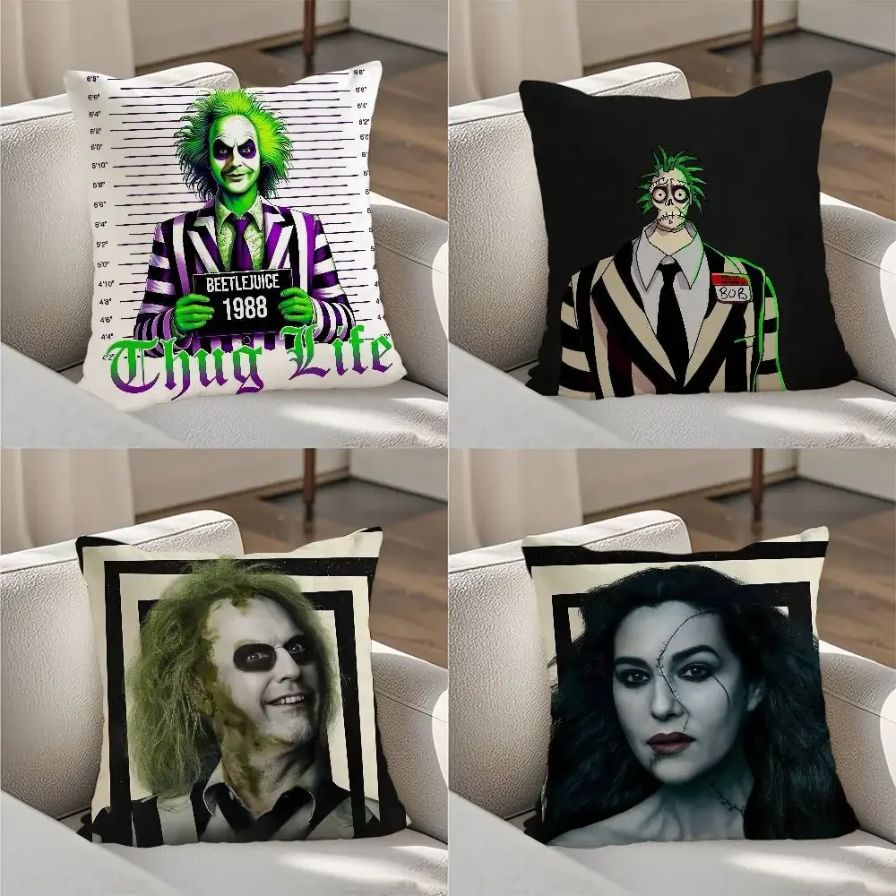 

Horror Movie B-BeetlejuicesS Pillow Case Luxury Double-sided For Car Pillows 45x45 Cushions Cover Home And Decoration Sofa Pillo