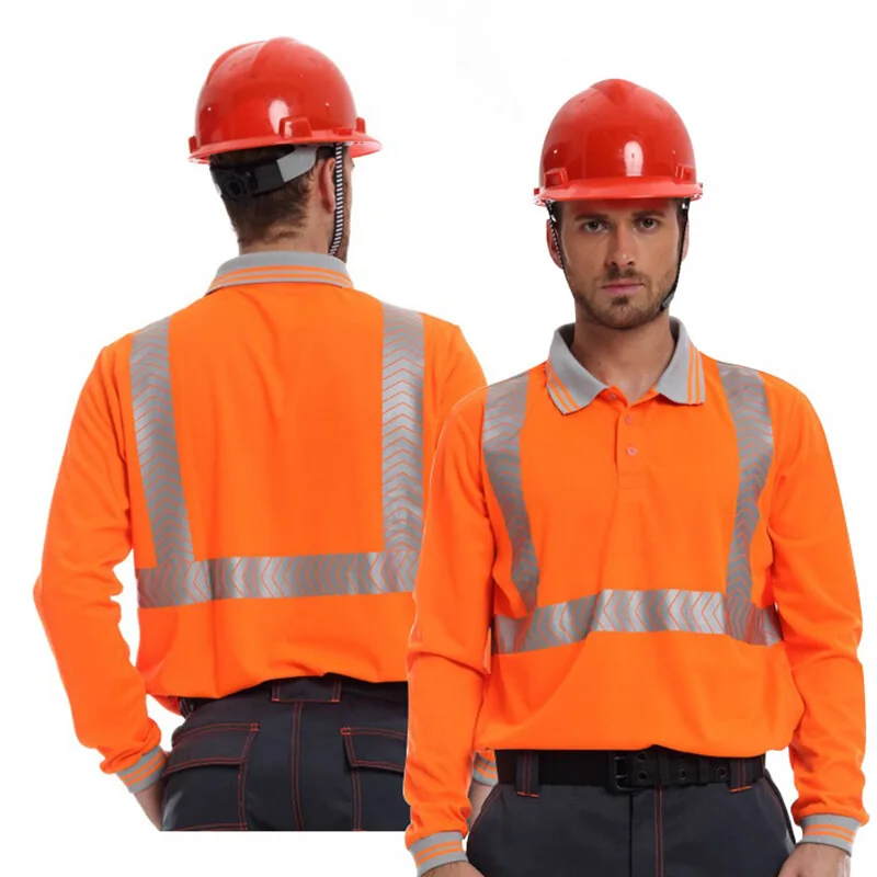 

Long Sleeve Reflective Shirt for Men Hi Vis Polo Shirt High Visibility Shirt