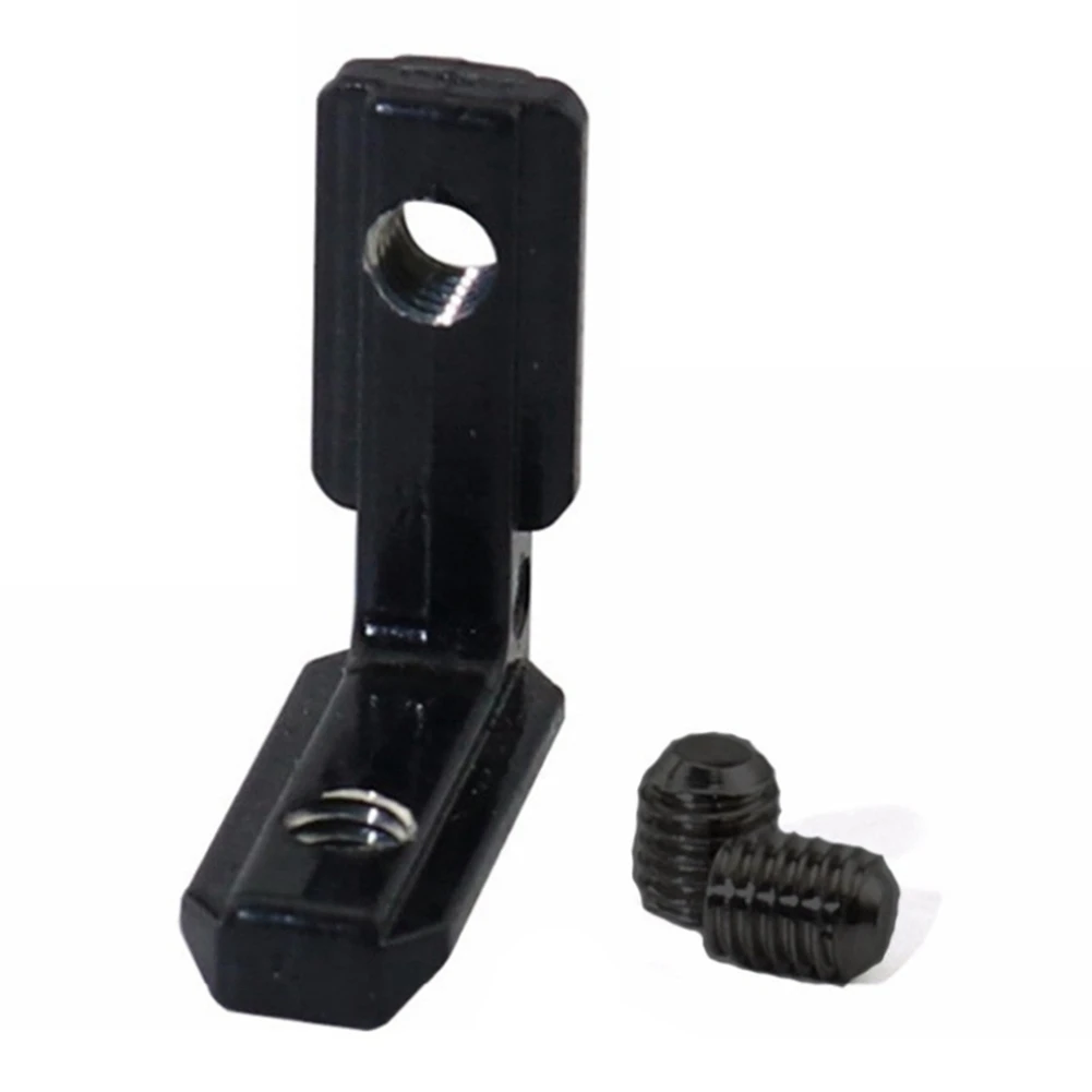 [HOT!】 20S L Shape Black Inner Corner Connector Joint Bracket With Screws For 2020 Aluminum Profile With Slot 6Mm