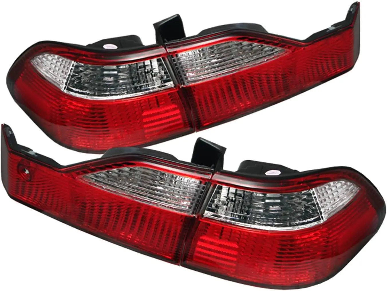 Sulinso Tail Light Set of 4 Compatible with 1998-2000 Honda Accord Clear & Red Lens Halogen Sedan Driver and Passenger