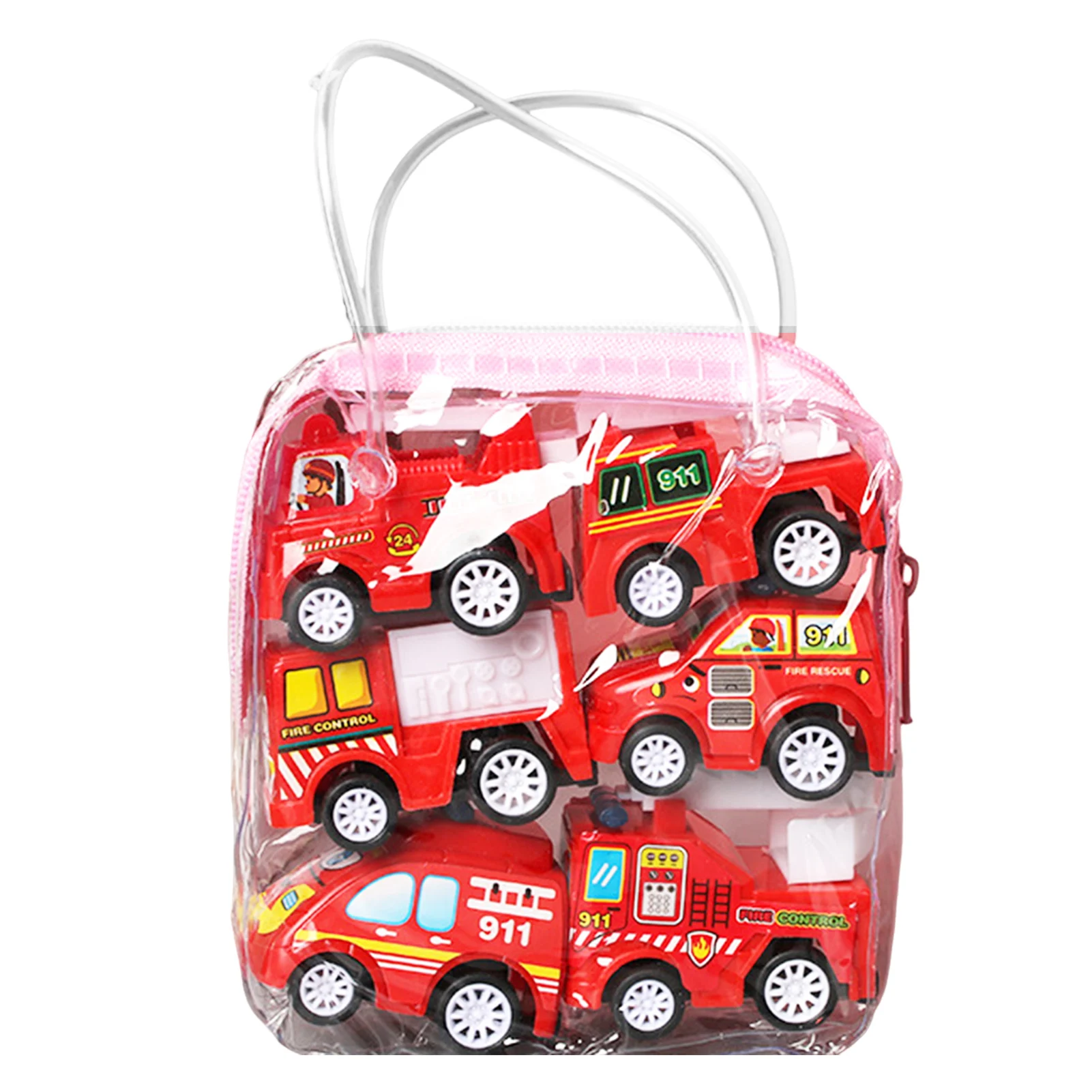 Friction Powered Pull Back Cars Portable for Kids Playtime Mini Toy Vehicle Set Educational Gift for Boys Girls Durable