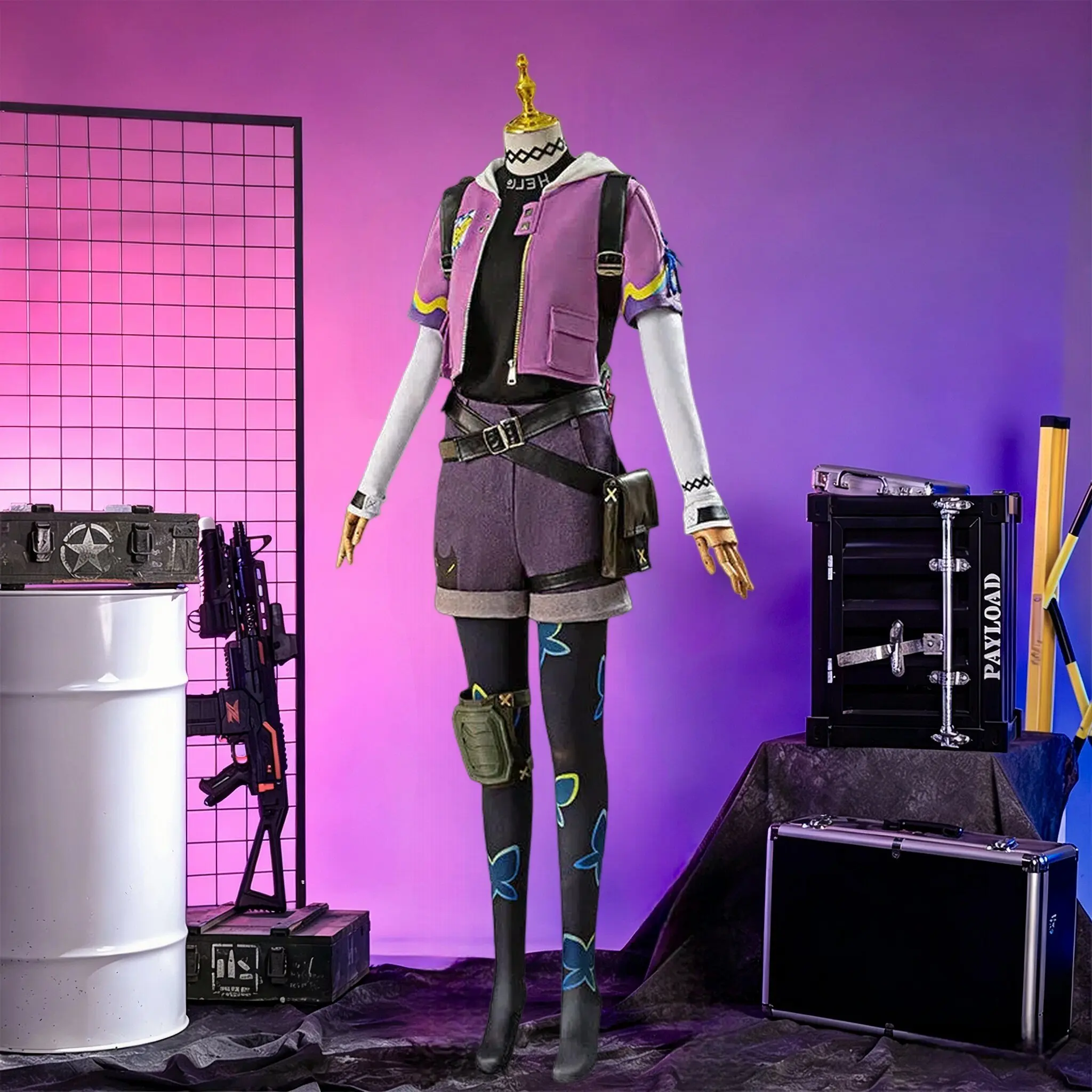 

Valorant Fade Cosplay Costume Full Set High Quality Outfit Purple Uniform Halloween Carnival Party Comic Con Women AniMuse