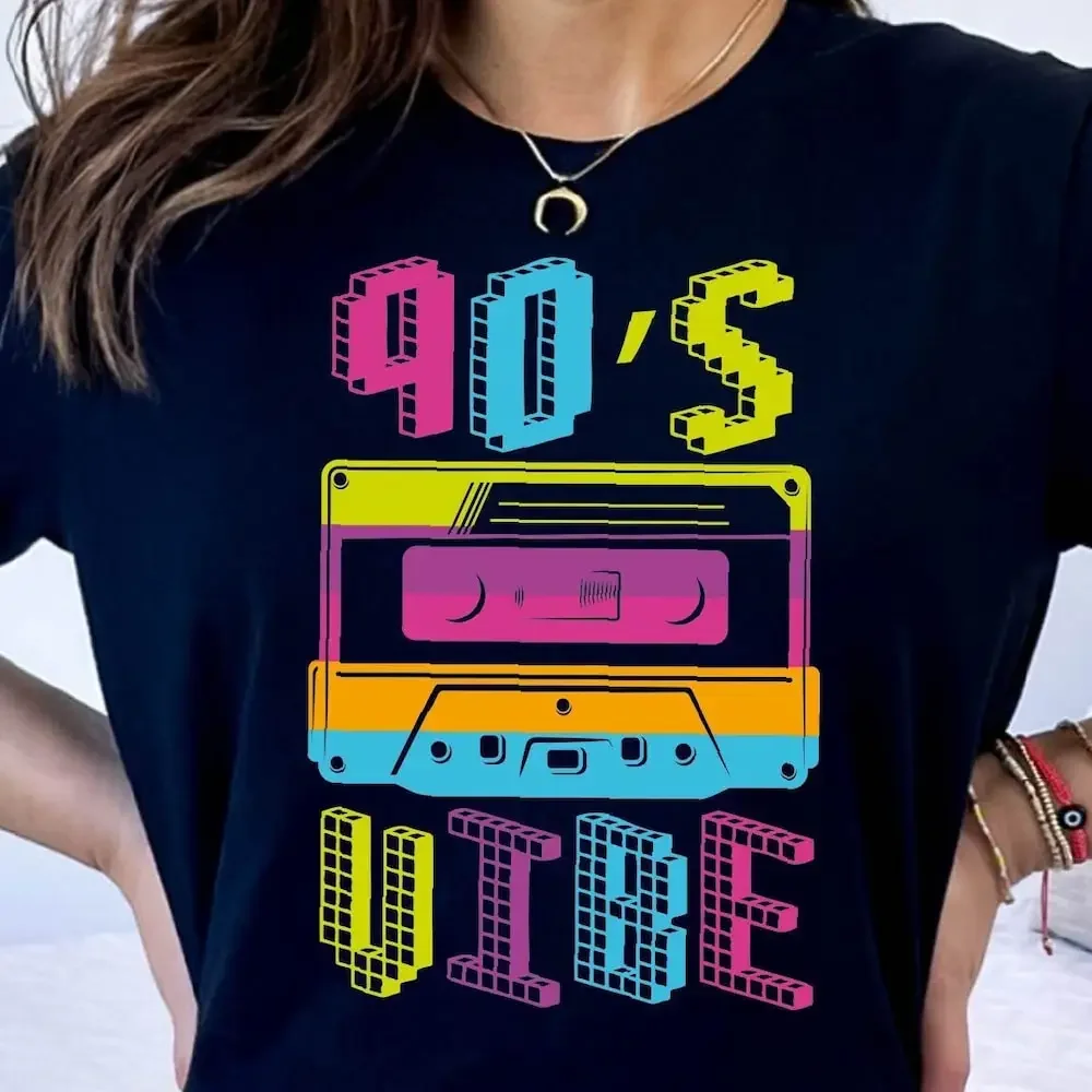 90'S Vibe T Shirt Nostalgia Tape 90S Party Music Lover Colored Casette