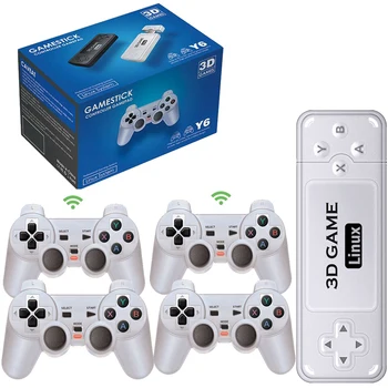 Y6 4K Retro Video Game Stick Wireless Video Game Console Built-in 10000+ Games Multi-Language 3D Retro Video Game Console