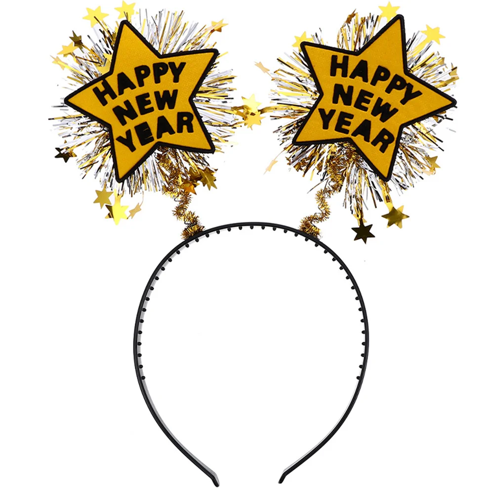

New Year Eve Headband Star Tinsel Decorative Accessory Comfortable Soft Durable for Women Happy New Year Headband