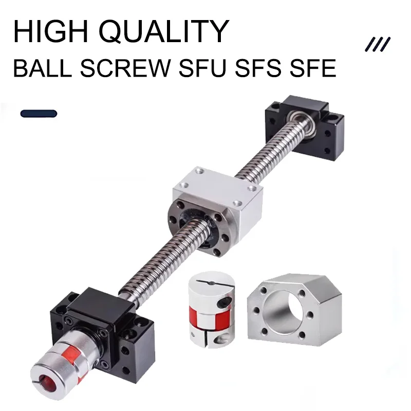 ‌Precision Ball Screw Kit SFU1604-1620 with Mounting Accessories (Nut Housing+BK12/BF12 Bearing + Coupling) - CNC Linear Motion