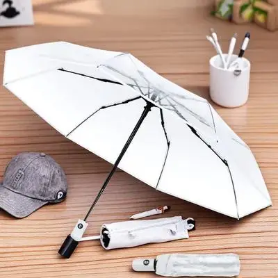 

1Pcs Auto Open Close Folding Umbrella Transparent Clear Umbrella for Rain Portable Umbrellas Travel Men Women Clear Umbrellas