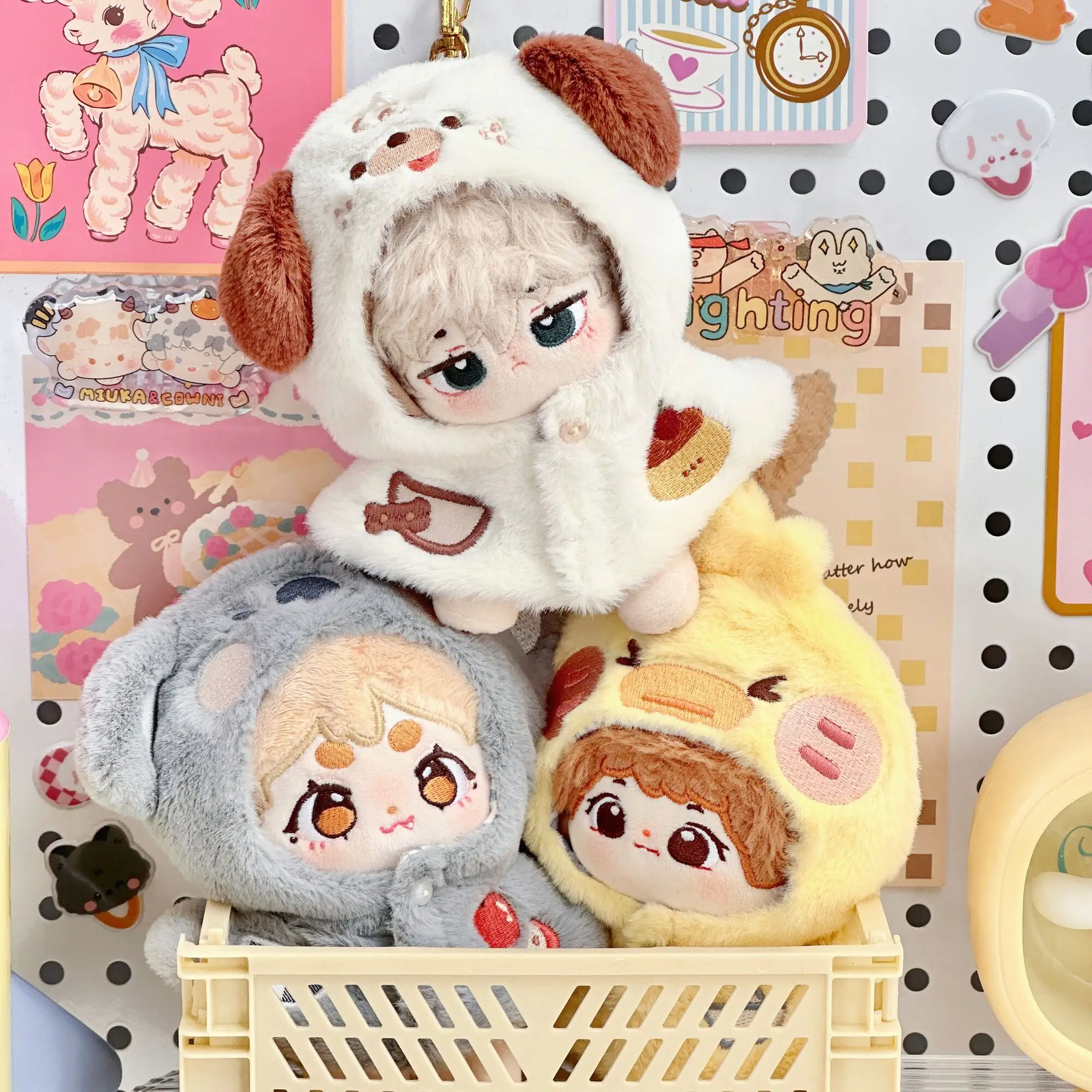 10cm doll clothes small animal cloak 10cm cotton doll with labubu plush doll clothing item Koala duckling Duck