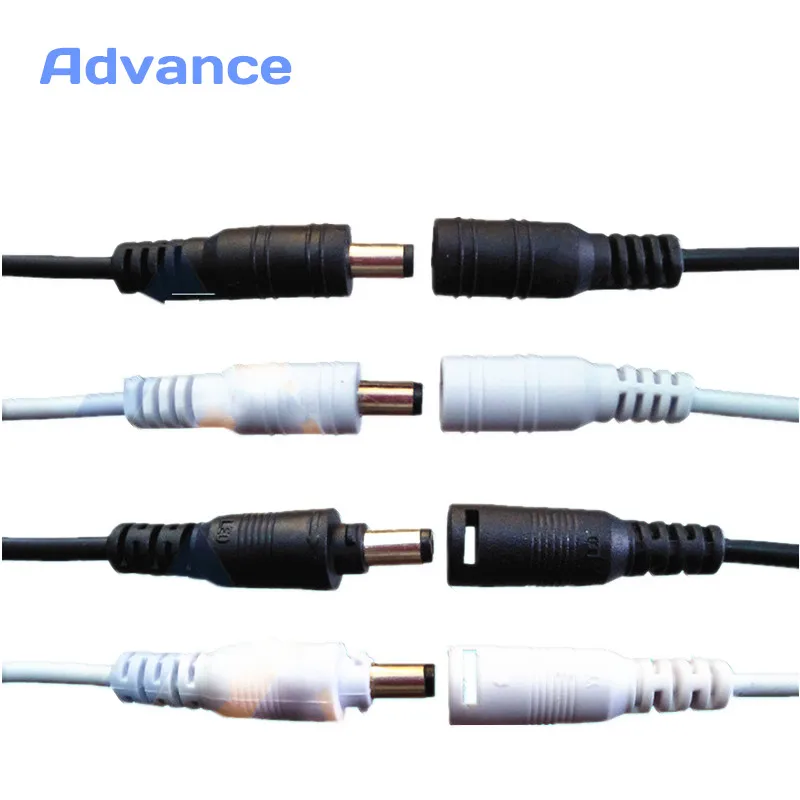 5Pcs 10Pc 5.5*2.1 Plug DC Male or Female Cable Wire Connector 3528 5050 LED Strip Lock with Lock Buckle 15cm Length White Black
