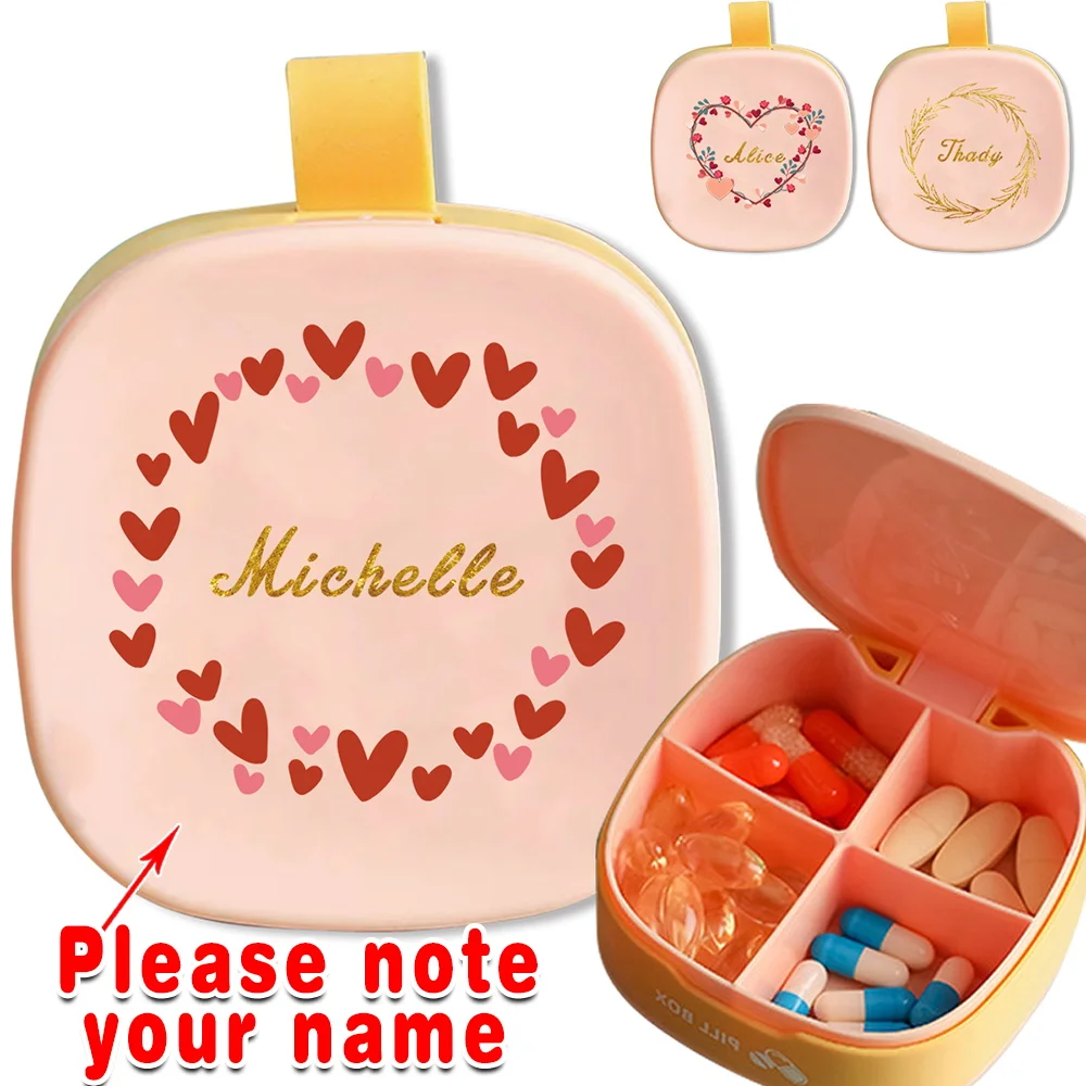 

Customized Name Waterproof Pill Box Travel Medicine Organizer Case Drug Dispenser Portable Storage Holder Purse Moisture Proof