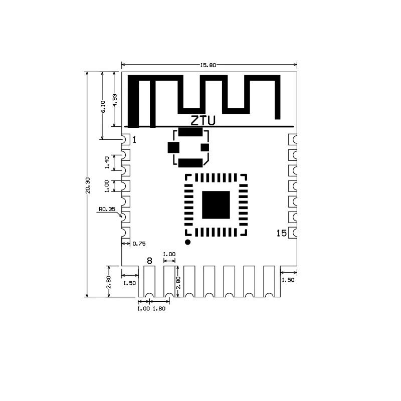 ZTU ZigBee Module Graffiti Module TUYA Human Motion Sensor Module ZT2S,ZT3L,ZTU,ZTLC5,ZT8L ZTU ZigBee Module